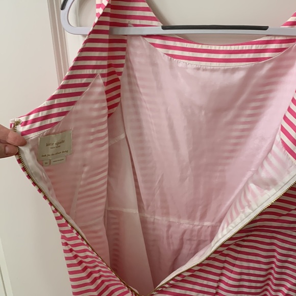 KATE SPADE Pink White Sleeveless Dress with Bow - Picture 7 of 16
